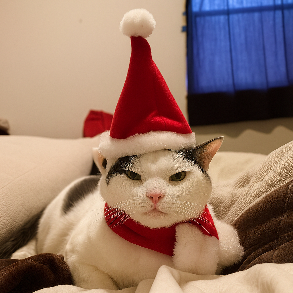 Weihnachtsmütze mit Schal