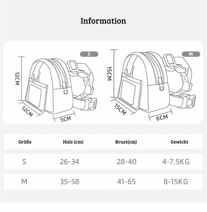 Haustier-Rucksack mit Geschirr
