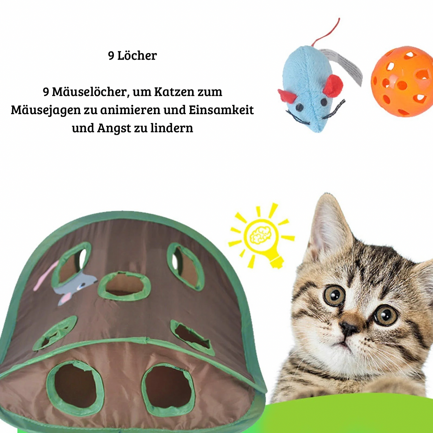 Interaktives Katzenspielzeug mit 9 Löchern