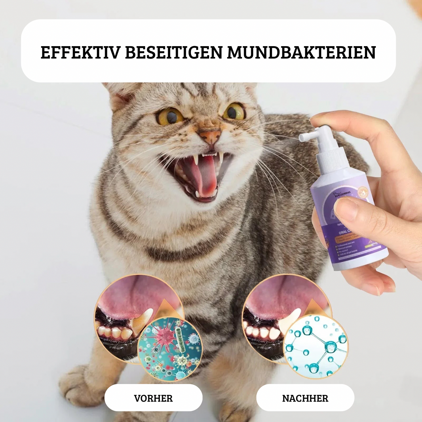 Mundspray für Hunde & Katzen – 50 ml Zahnreinigung & Atemfrische