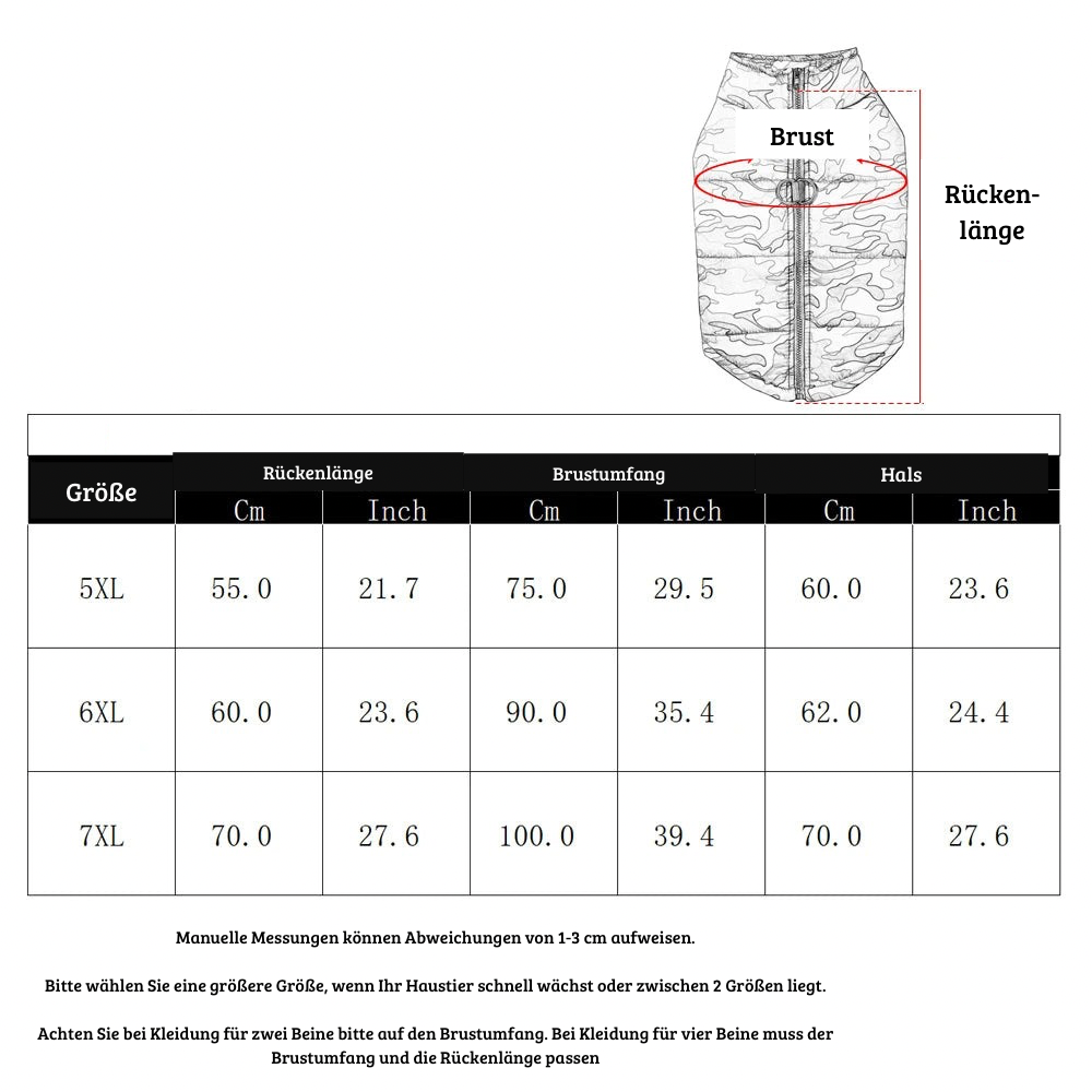 Wasserdichte Winterjacke für große Hunde