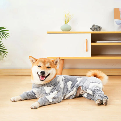 Flanell Hundepyjama für Winter