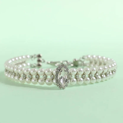 Perlenhalsband mit Strass