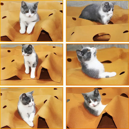 Katzen-Kratzmatte mit Spielhöhlen