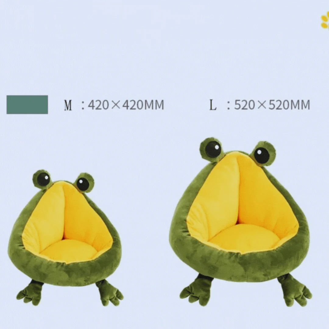 FroschKönig – Kuschelbett in Frosch-Design für Hunde & Katzen