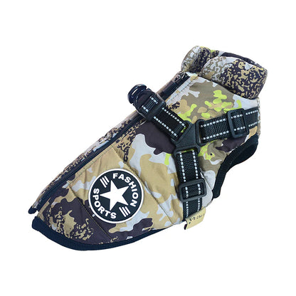 FrostFell Hundejacke – Wasserfeste Winterjacke mit integriertem Geschirr