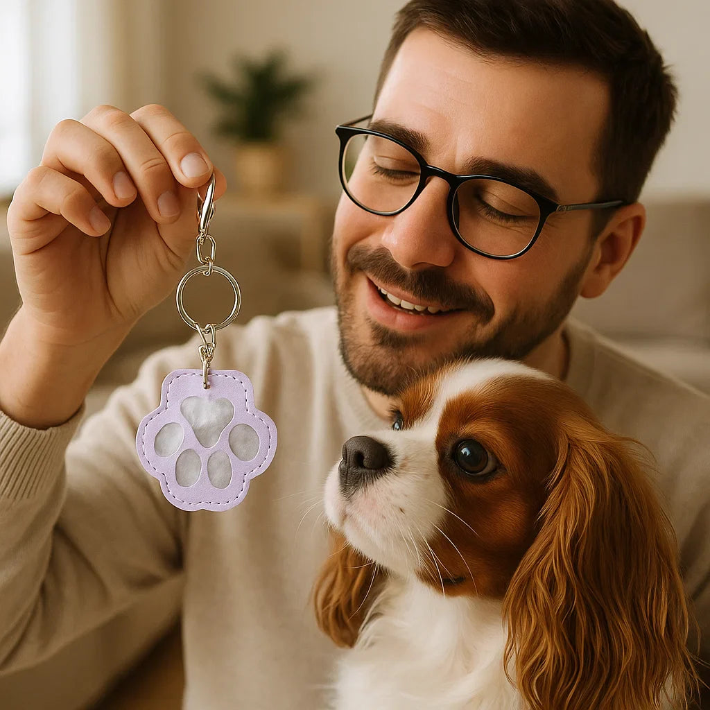 Erinnerungs-Band – Leder-Schlüsselanhänger zur Aufbewahrung von Tierhaaren