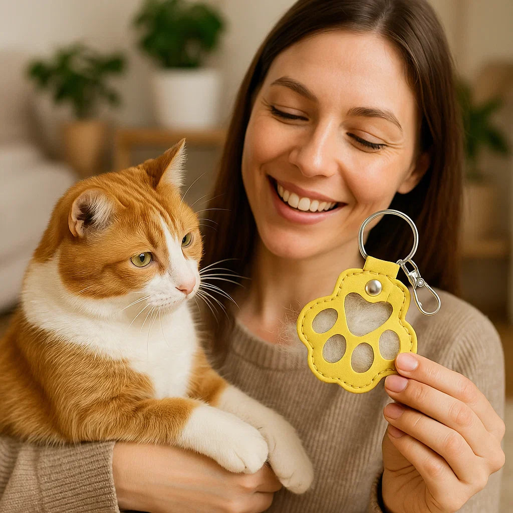 Erinnerungs-Band – Leder-Schlüsselanhänger zur Aufbewahrung von Tierhaaren