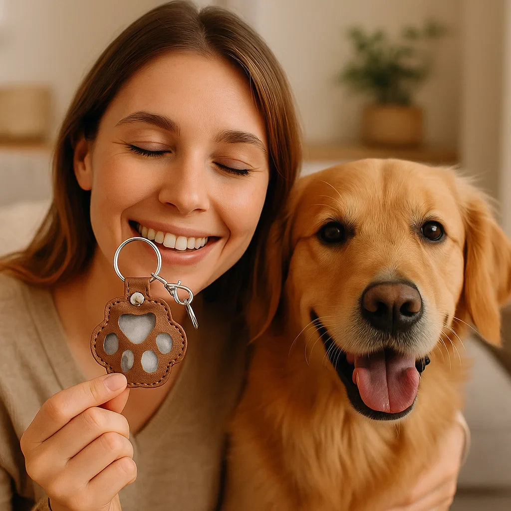 Erinnerungs-Band – Leder-Schlüsselanhänger zur Aufbewahrung von Tierhaaren