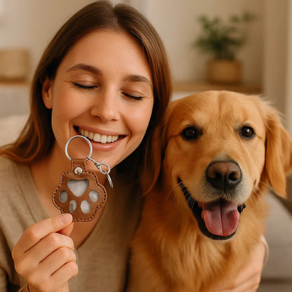 Erinnerungs-Band – Leder-Schlüsselanhänger zur Aufbewahrung von Tierhaaren