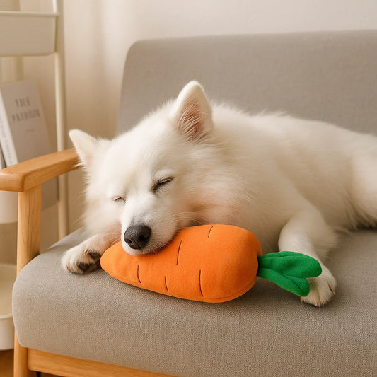 KarotteQuietscher – Hundespielzeug Karottenform mit Quietscher
