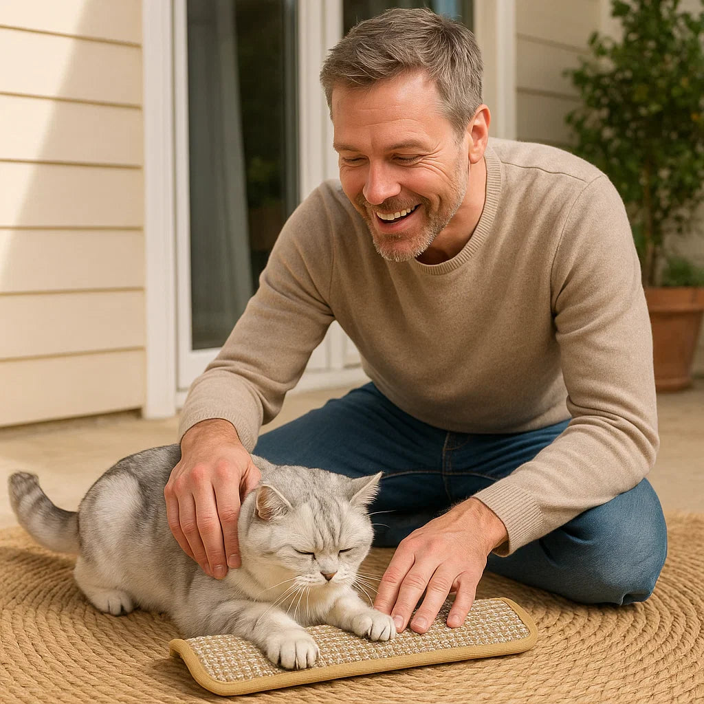 Kratze & Schnurre – Katzenkratzpad aus Hanf mit Katzenminze